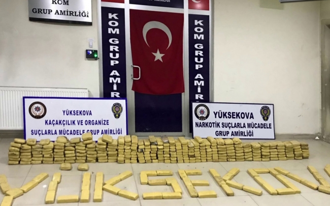 Hakkari'de 167 kilogram eroin ele geçirildi